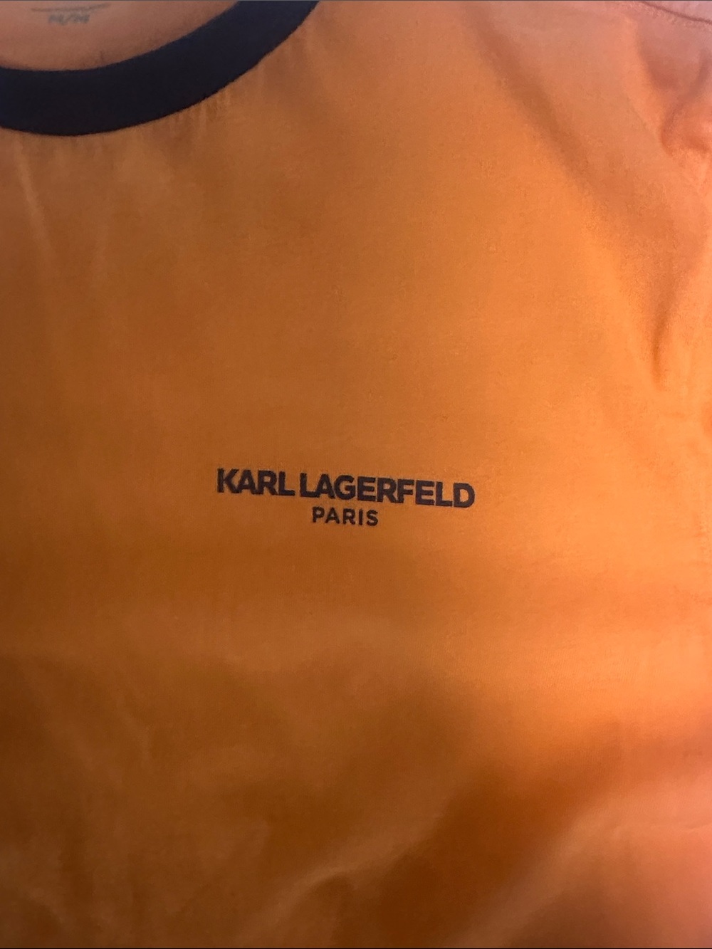 Karl Lagerfeld Orange T-Shirt with Black Trim - Picture 3 of 5